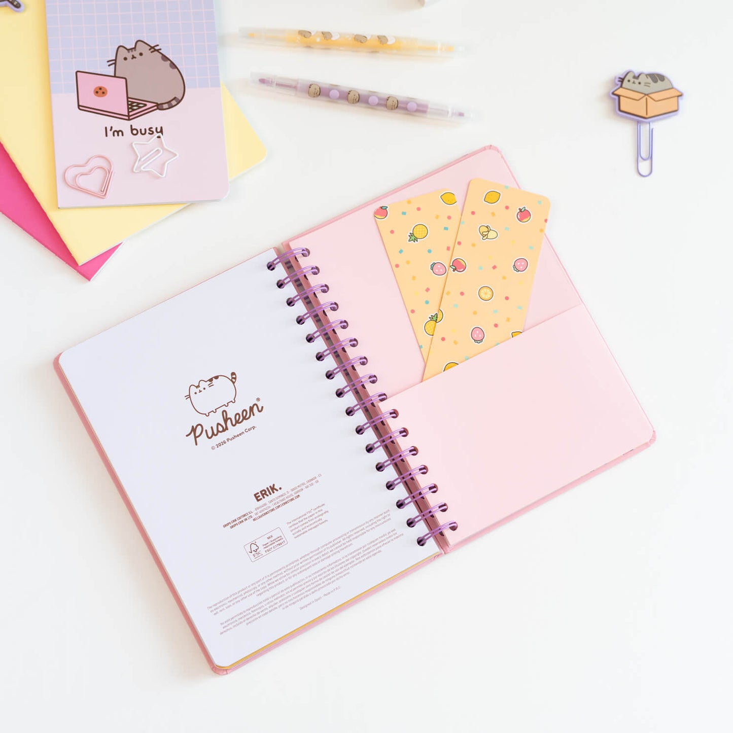 Agenda Escolar 2026/2027 Pusheen Fruits Semana Vista 12 Meses A5