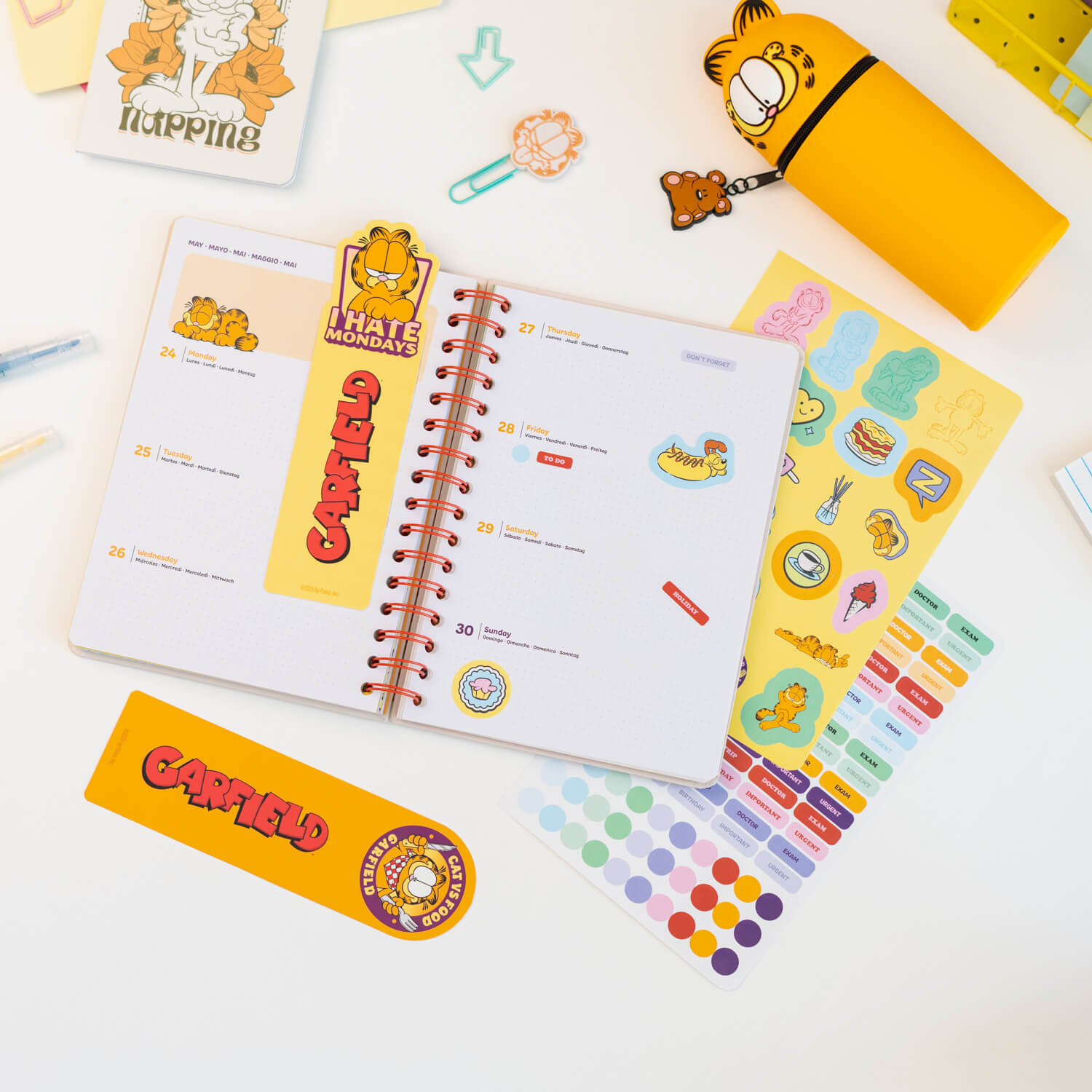 Agenda Escolar 2026/2027 Garfield Semana Vista 12 Meses A5