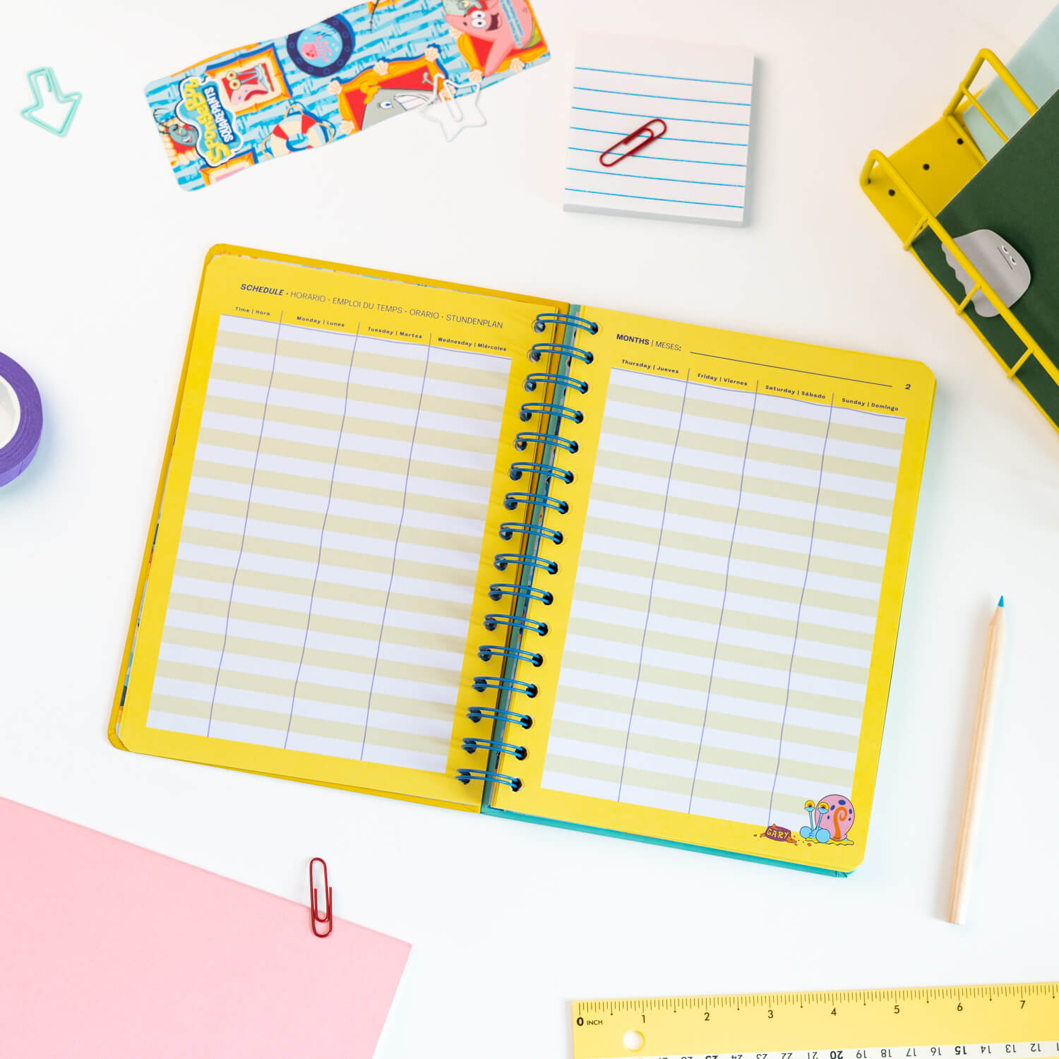 Agenda Escolar 2026/2027 Bob Esponja Semana Vista 12 Meses A5