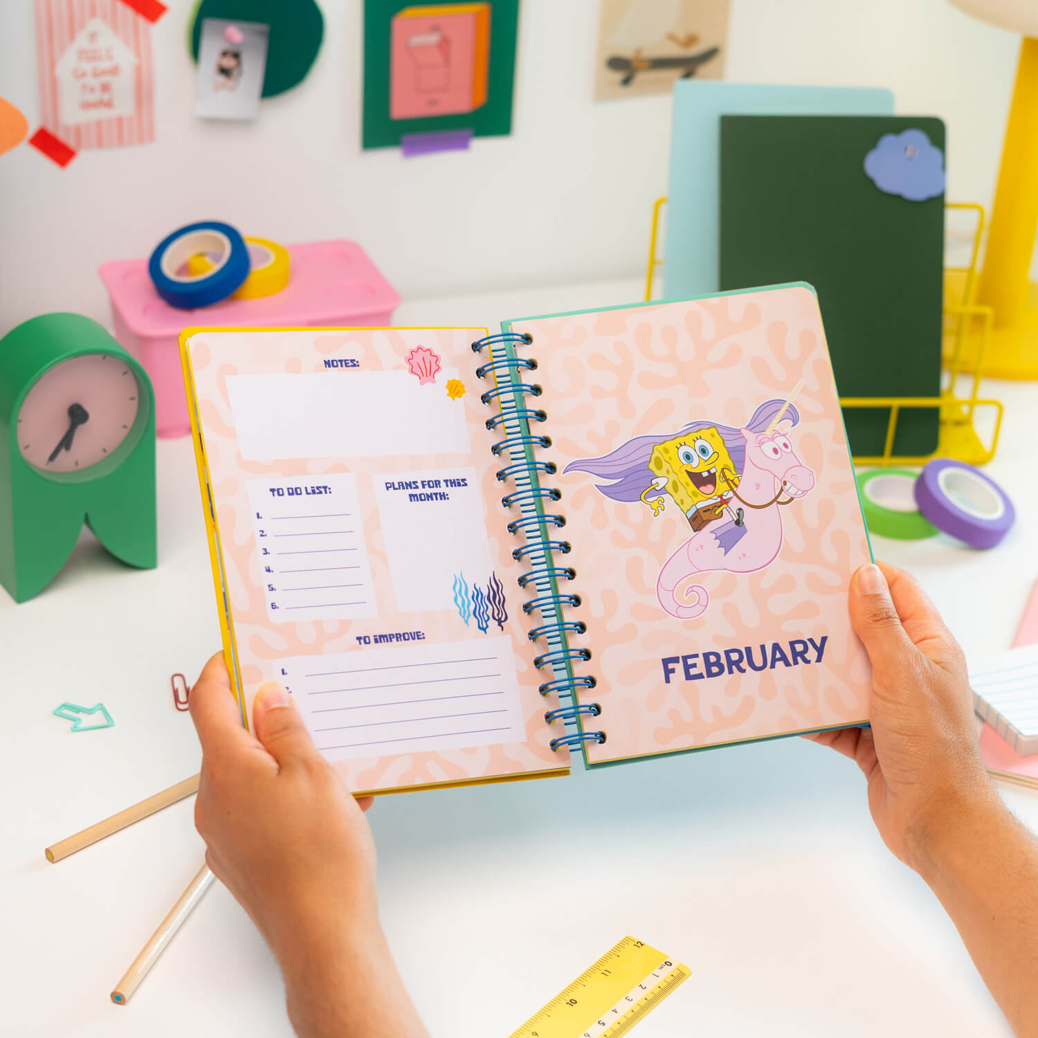 Agenda Escolar 2026/2027 Bob Esponja Semana Vista 12 Meses A5