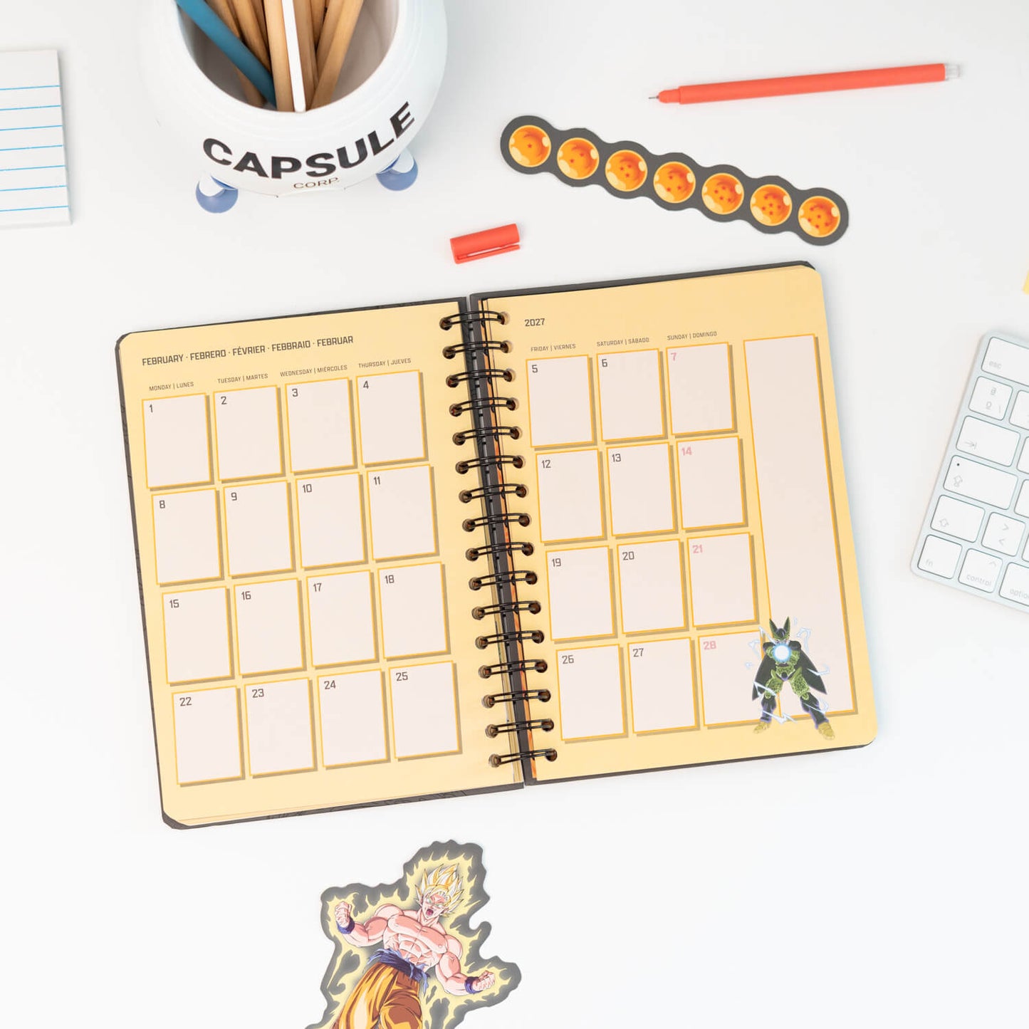 Agenda Escolar 2026/2027 Dragon Ball Semana Vista 12 Meses A5