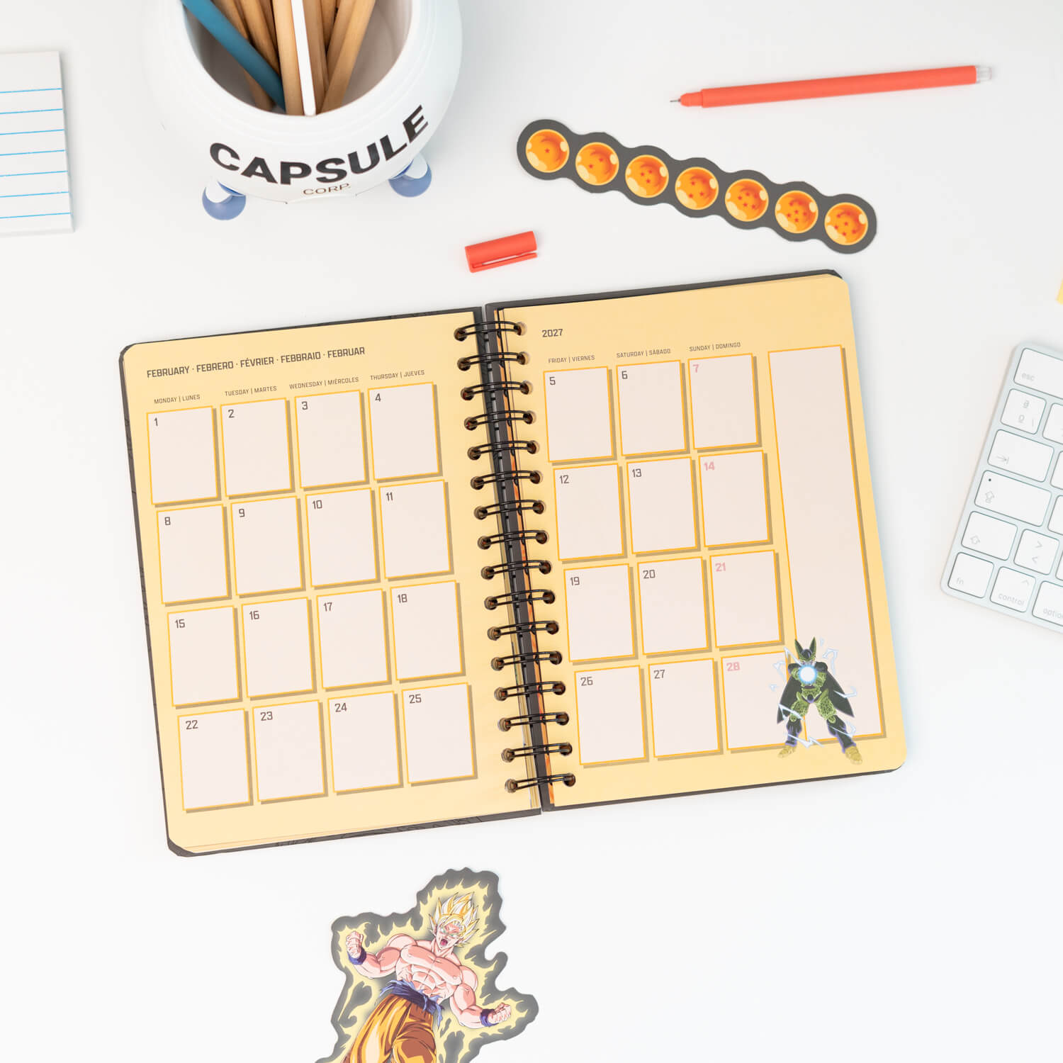 Agenda Escolar 2026/2027 Dragon Ball Semana Vista 12 Meses A5