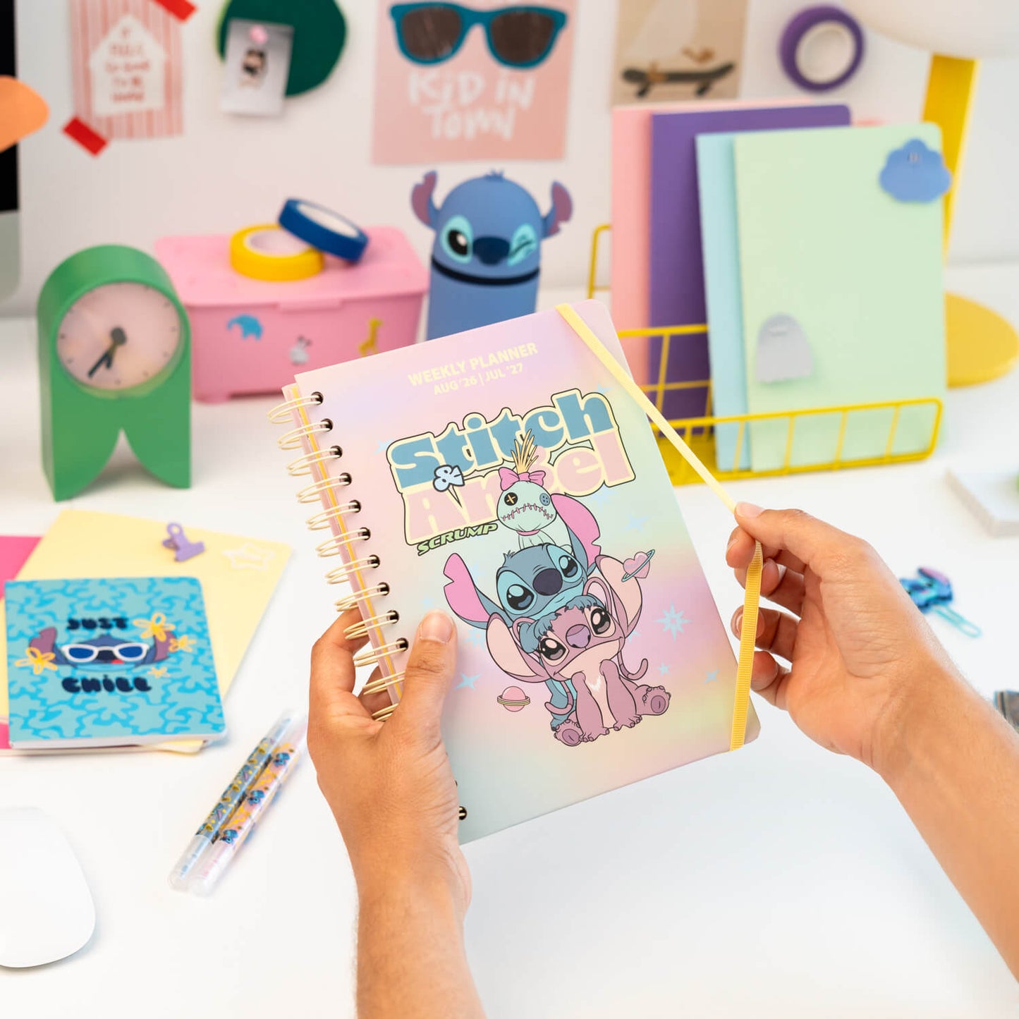 Agenda Escolar 2026/2027 Stitch Y Ángel Disney Semana Vista 12 Meses A5
