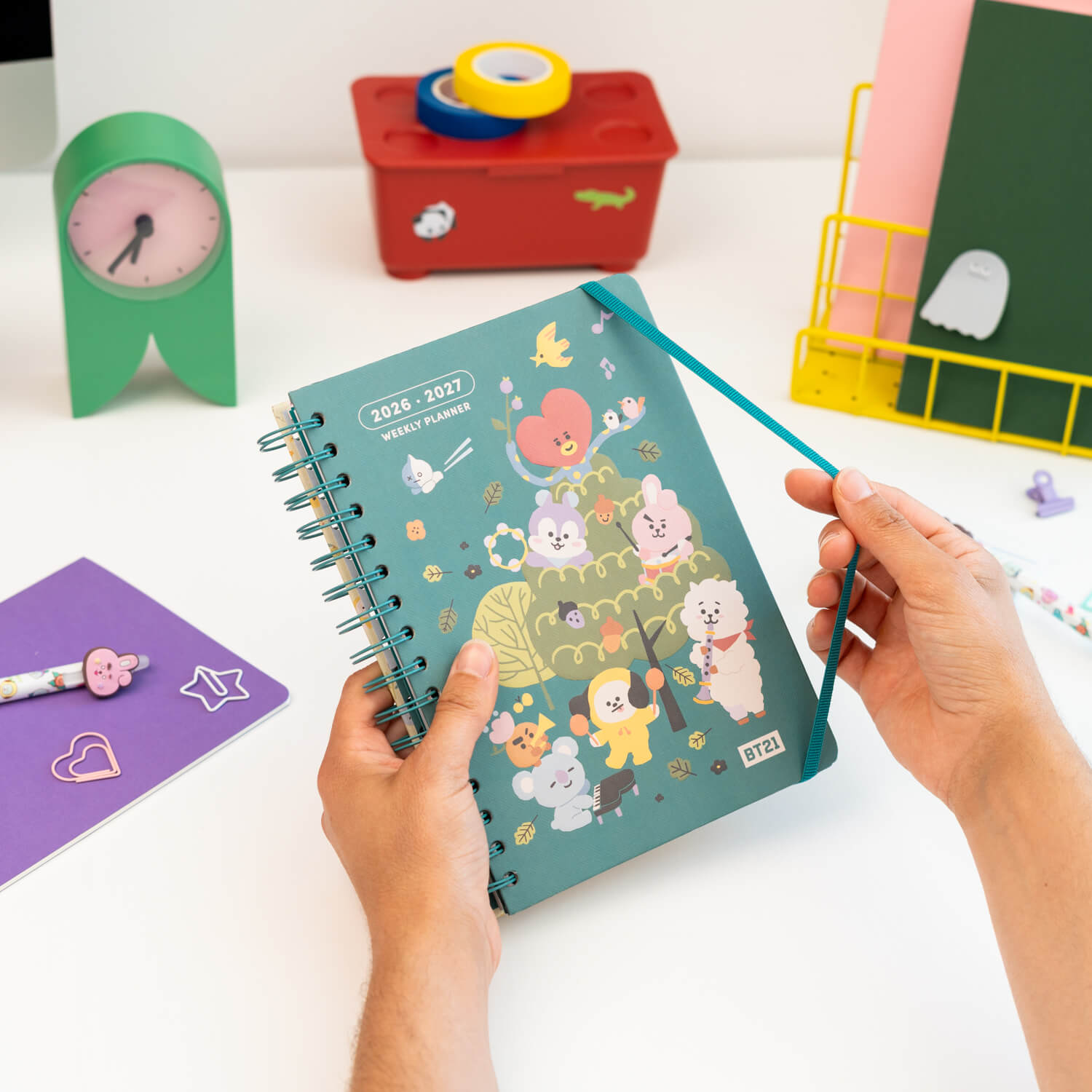 Agenda Escolar 2026/2027 BT21 Semana Vista 12 Meses A5