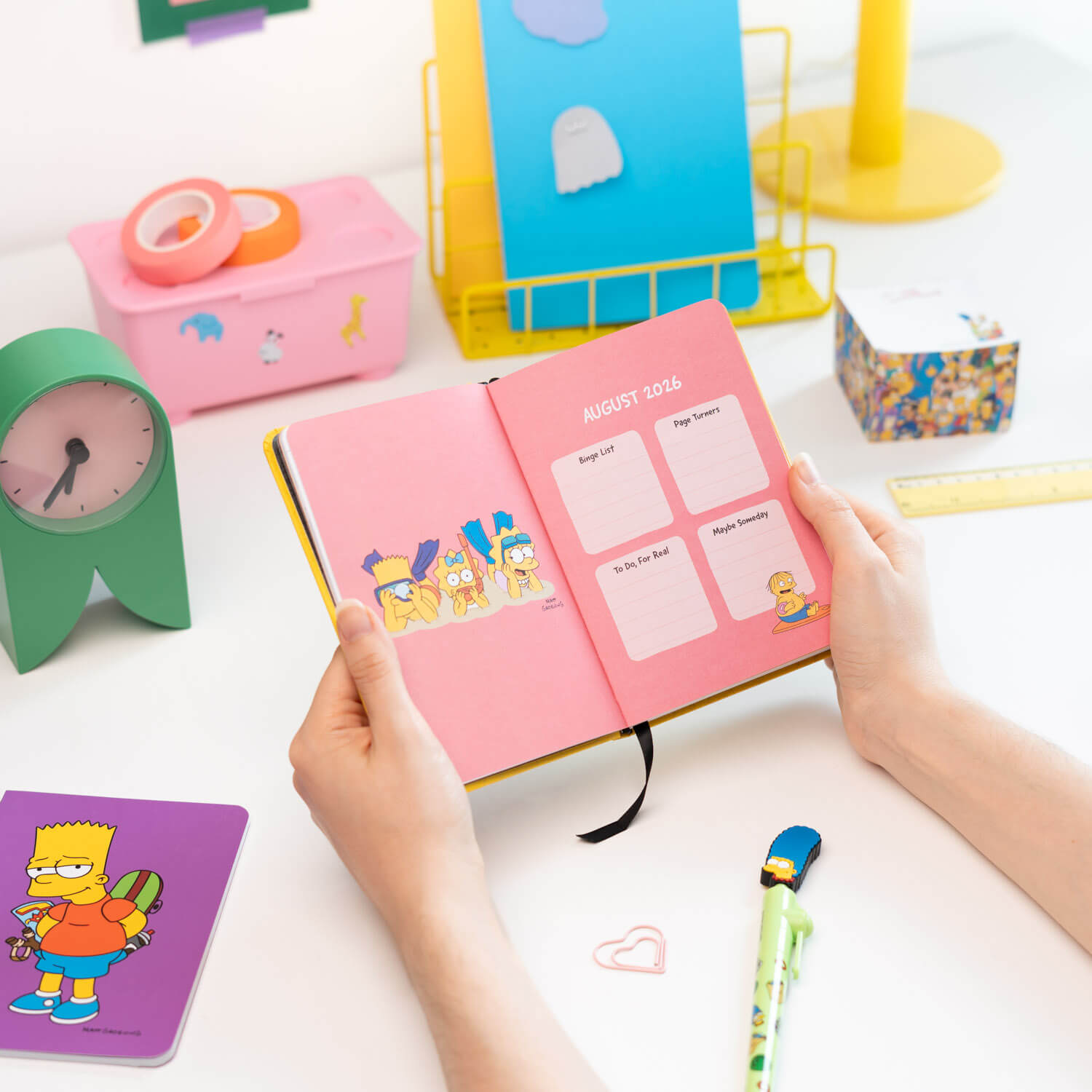 Agenda Escolar 2026/2027 Los Simpson Semana Vista 17 Meses Pocket