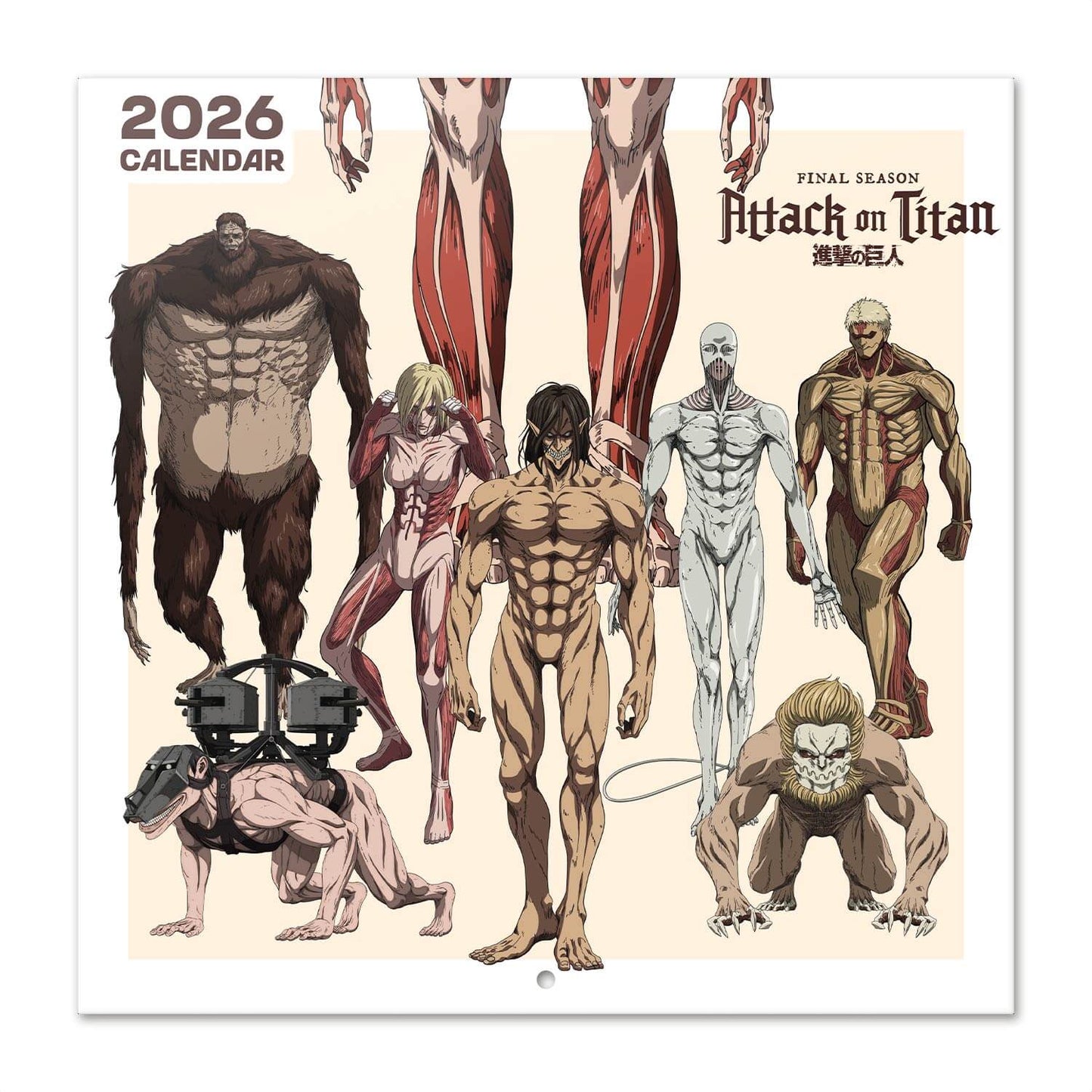 Calendario De Pared 2026 Attack On Titan