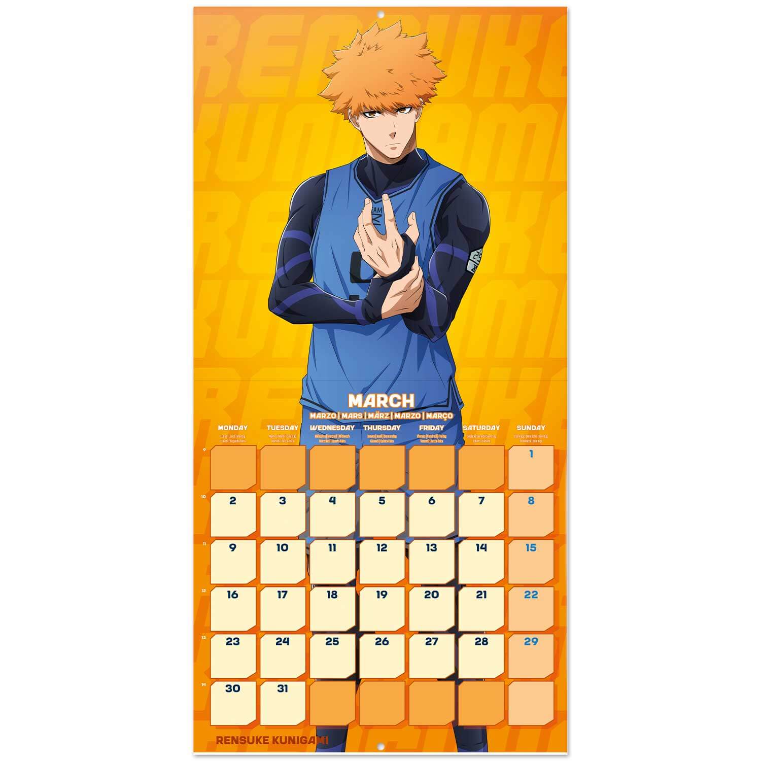 Calendario De Pared 2026 Blue Lock