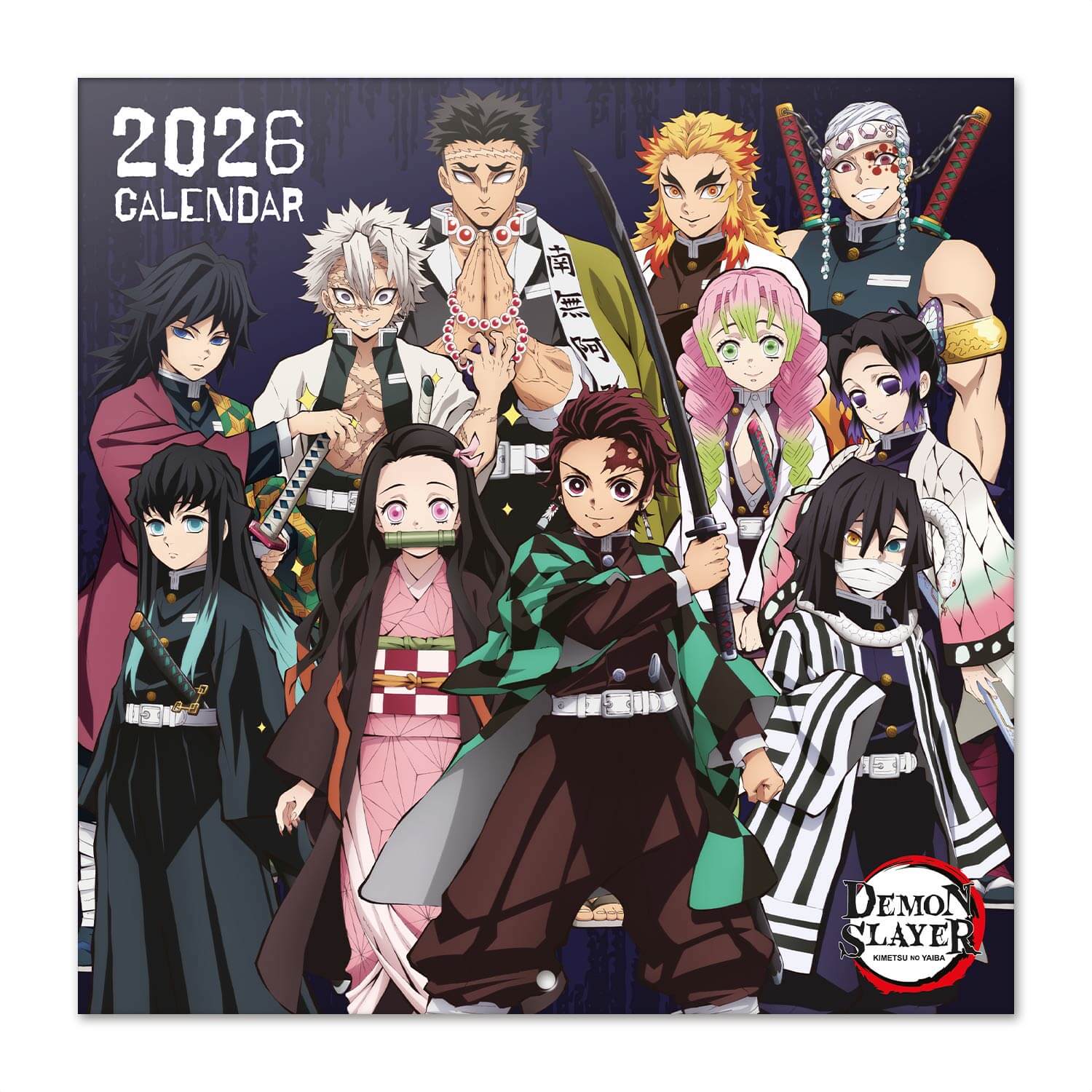Calendario De Pared 2026 Demon Slayer