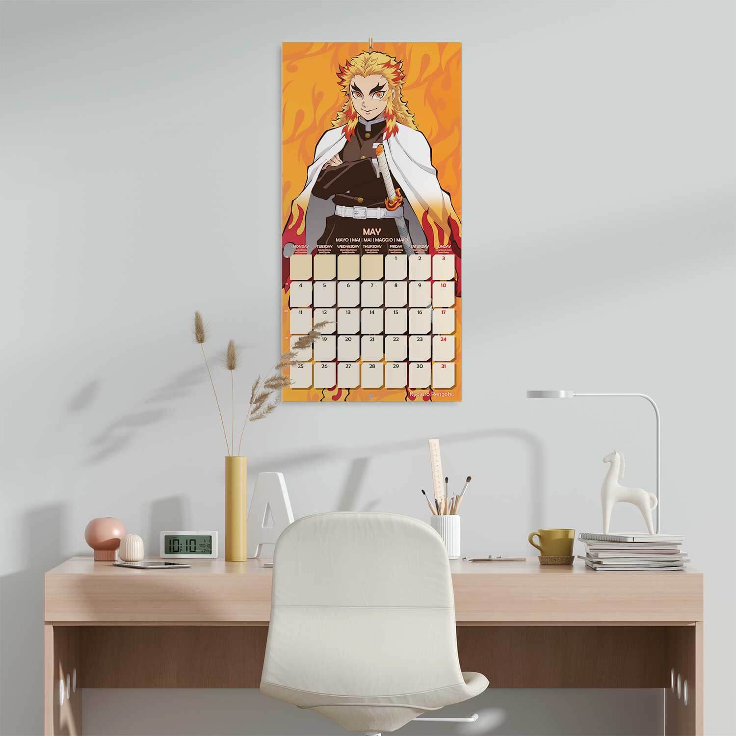 Calendario De Pared 2026 Demon Slayer