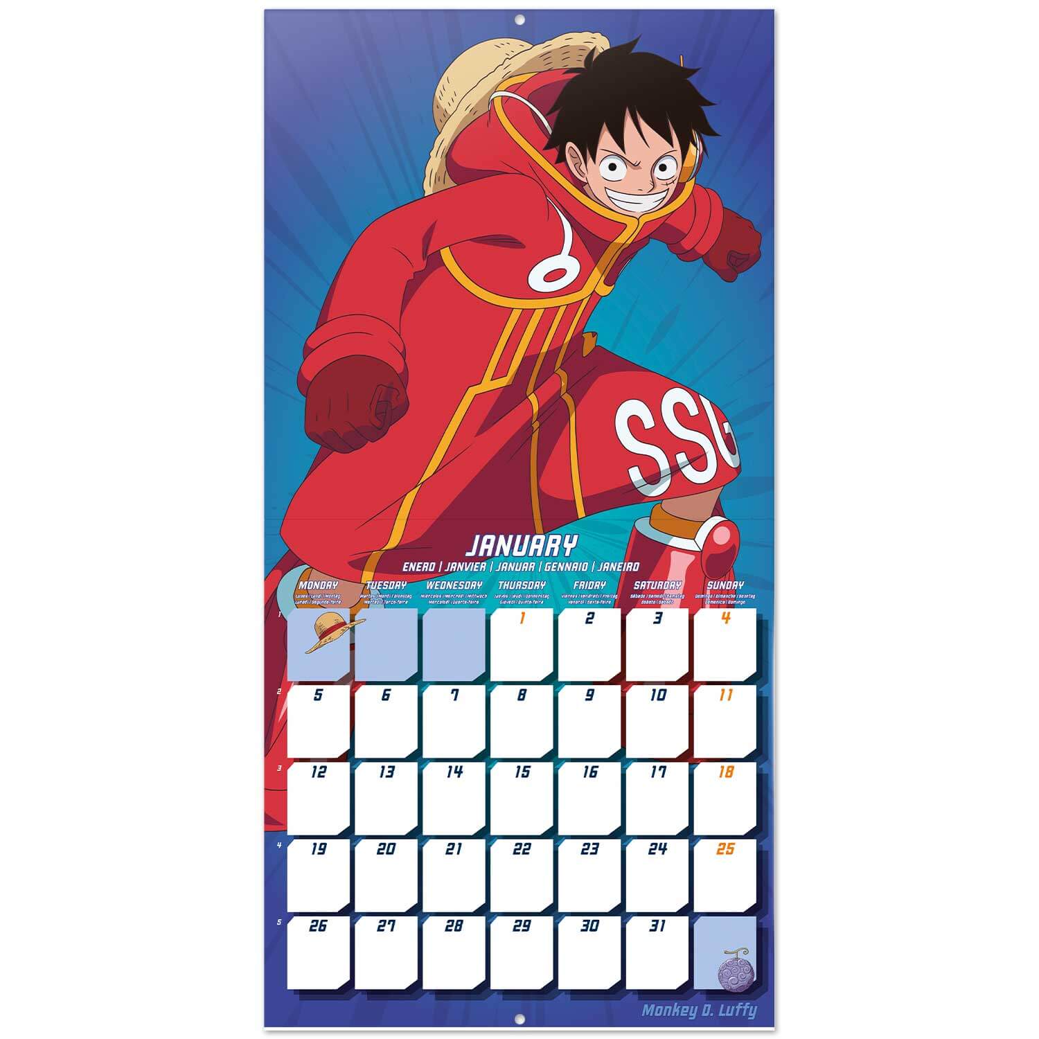 Calendario De Pared 2026 One Piece