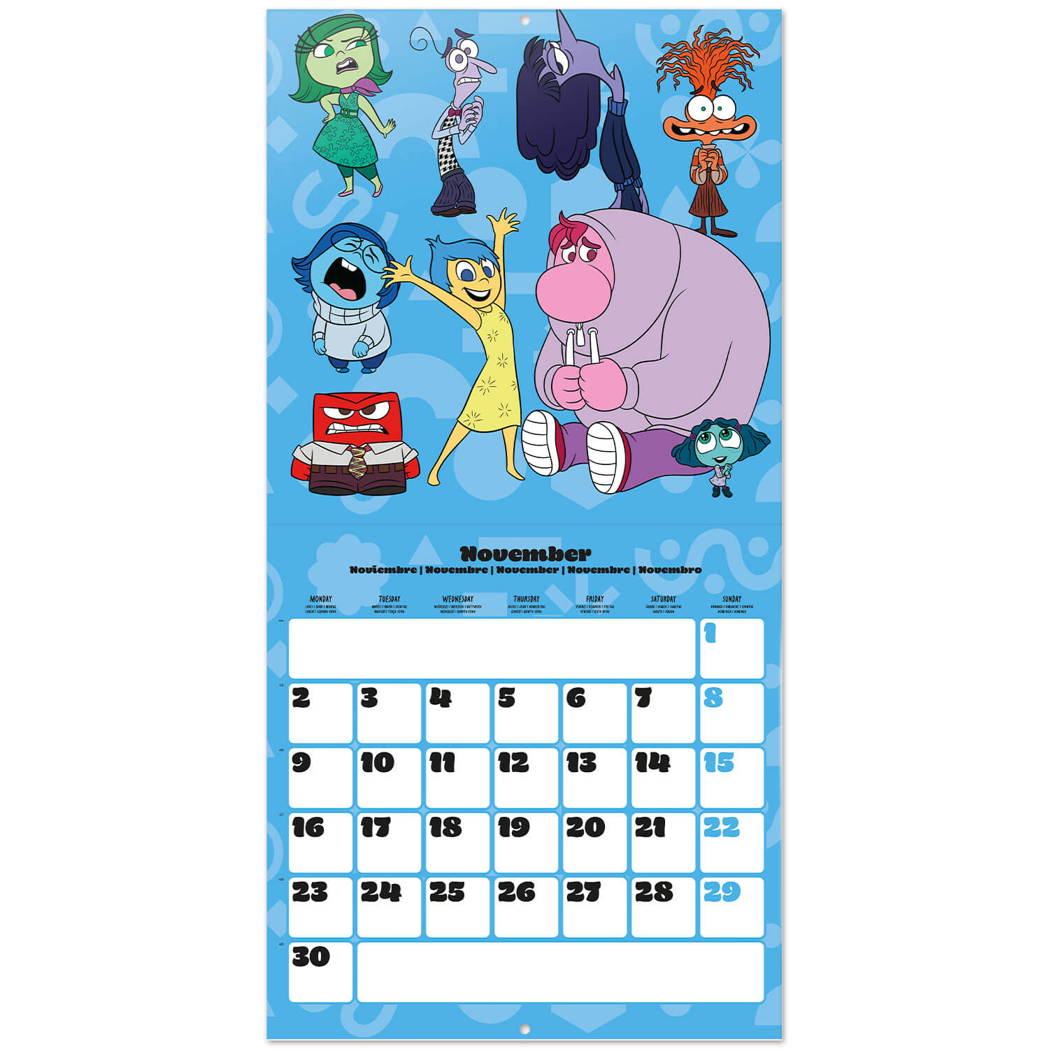 Calendario De Pared 2026 Disney Pixar