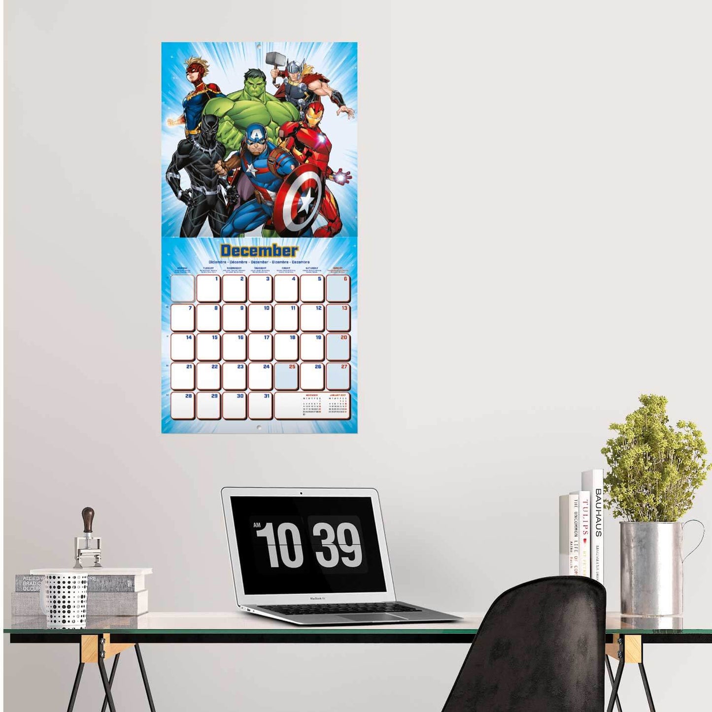 Calendario De Pared 2026 Los Vengadores Marvel