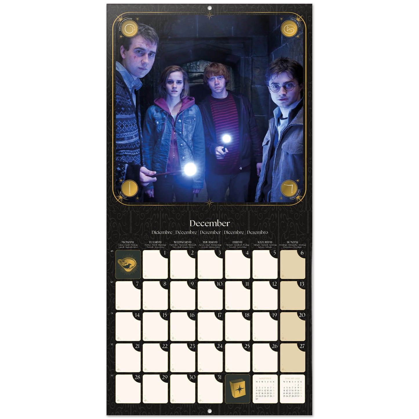 Calendario De Pared 2026 Harry Potter Peliculas
