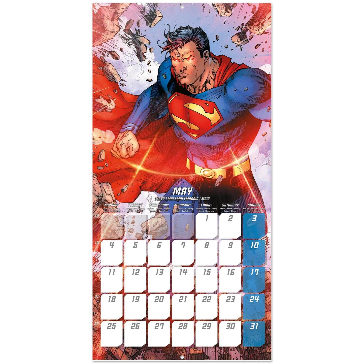 Calendario De Pared 2026 Superman Dc Comics