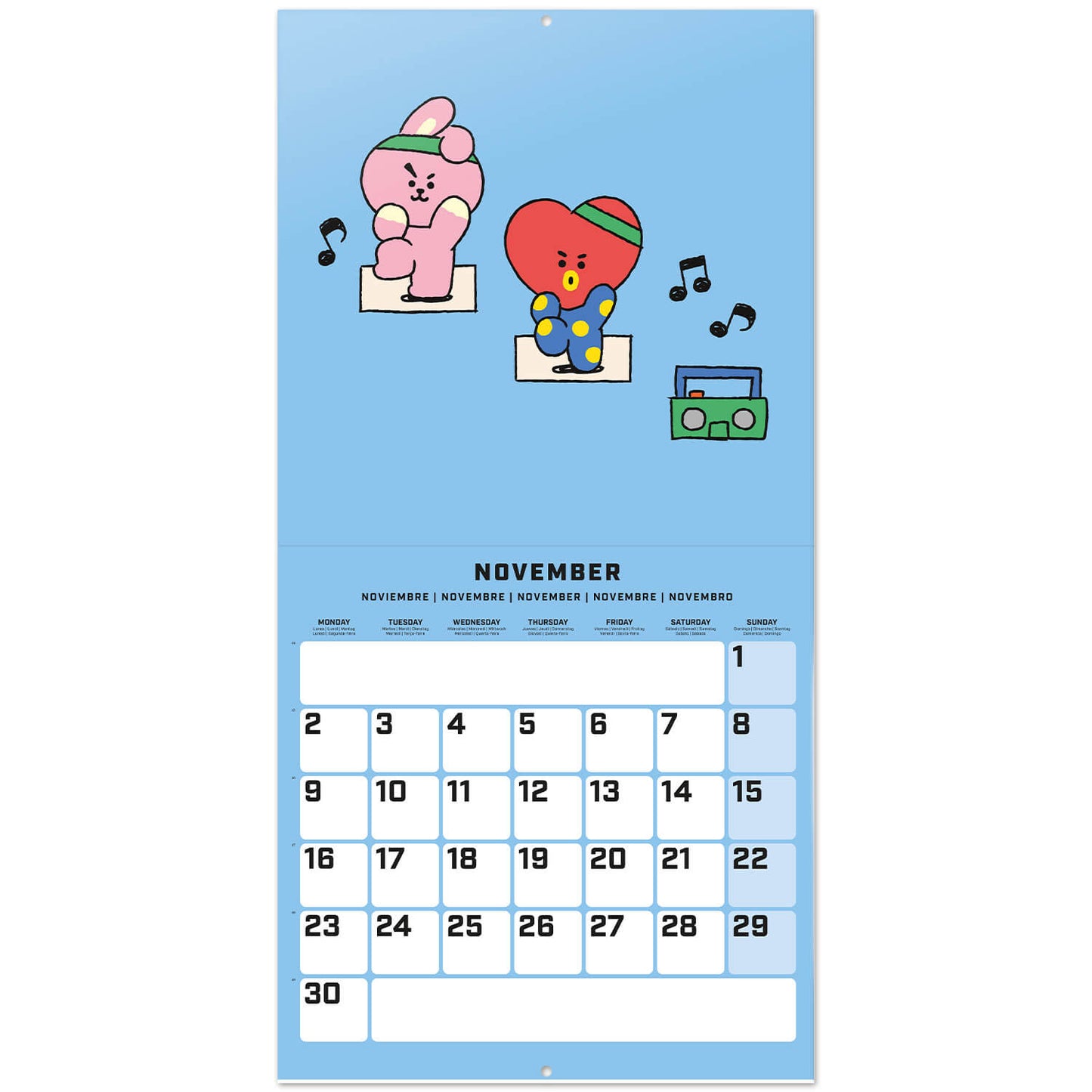 Calendario De Pared 2026 Bt21