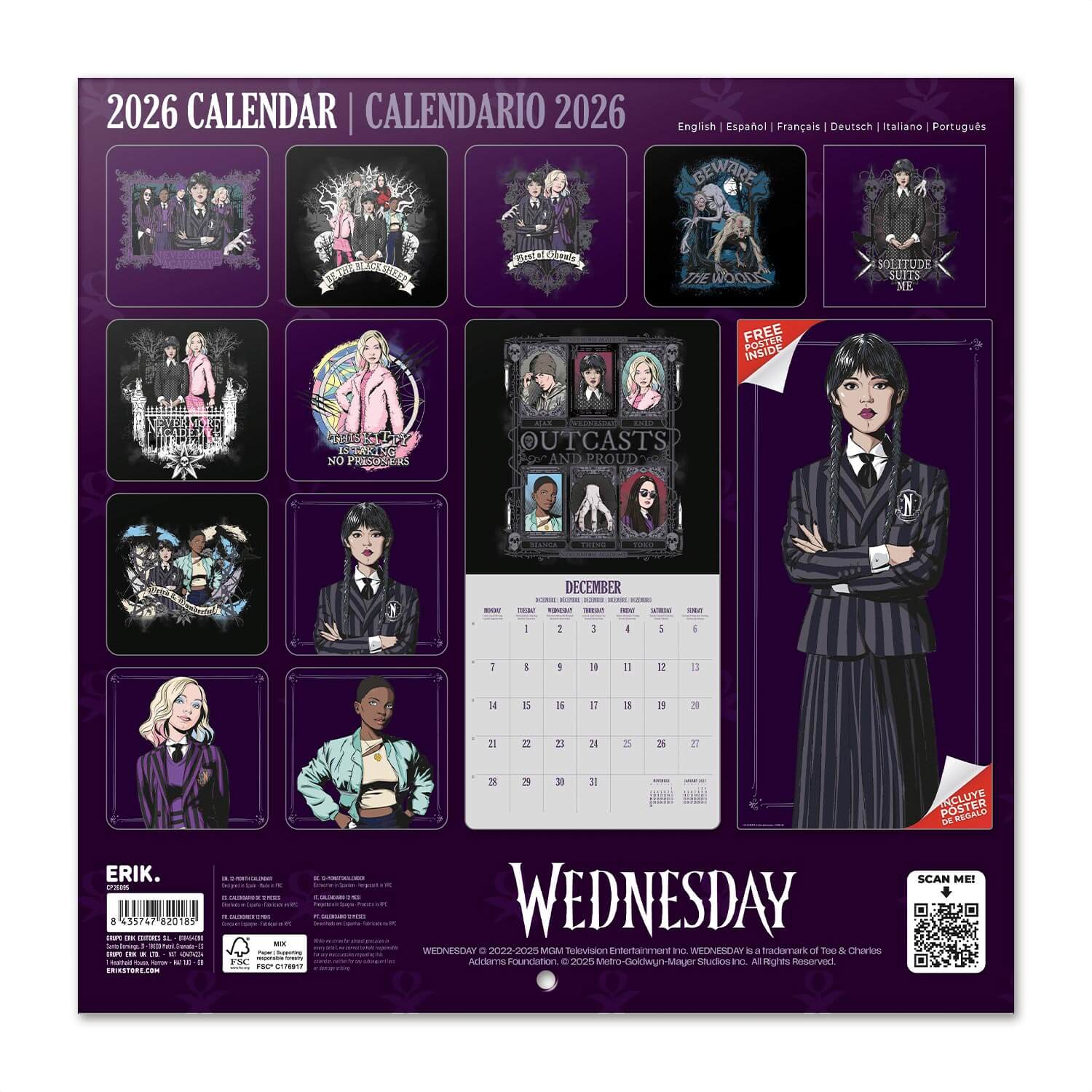 Calendario De Pared 2026 Wednesday