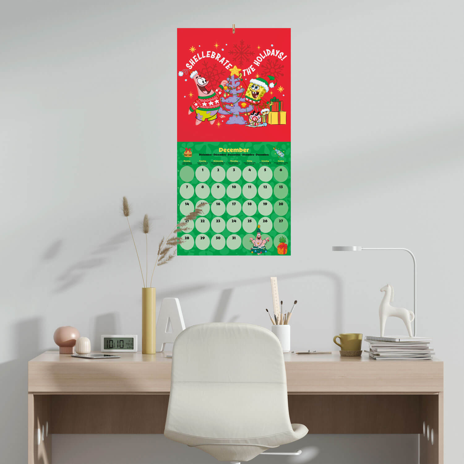 Calendario De Pared 2026 Bob Esponja