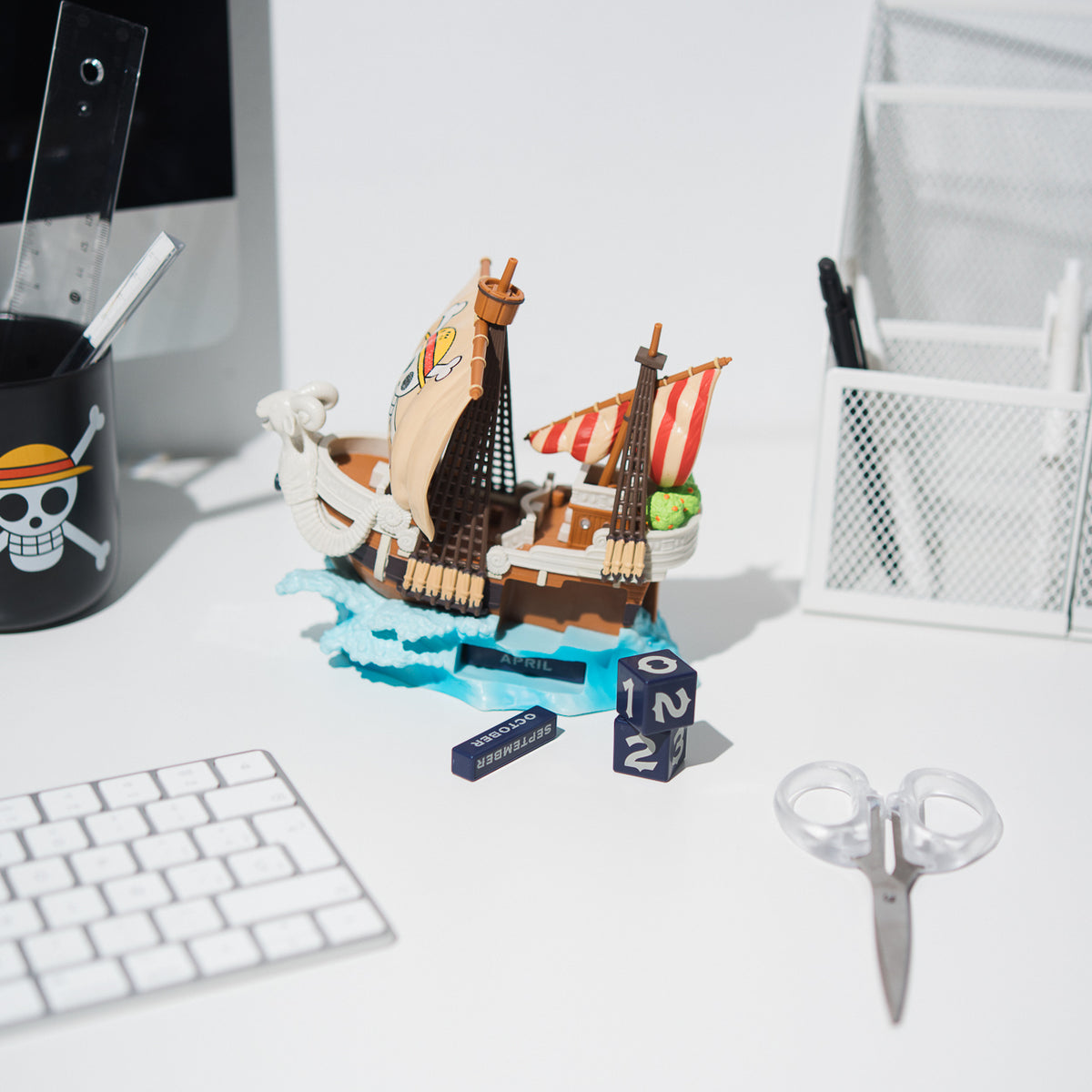 Calendario Perpetuo 3D One Piece Going Merry | Decoración De Escritorio Oficial - Con Bloques Intercambiables Para Fecha