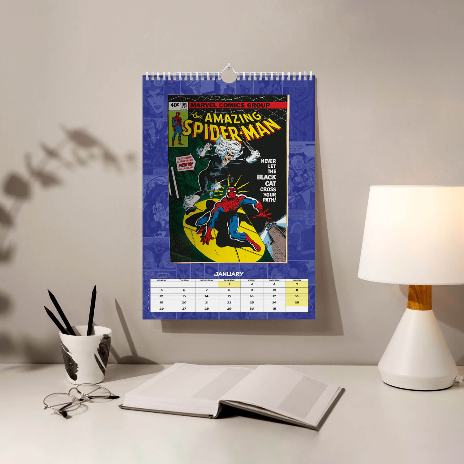 Calendario De Pared A3 2026 Marvel Comics