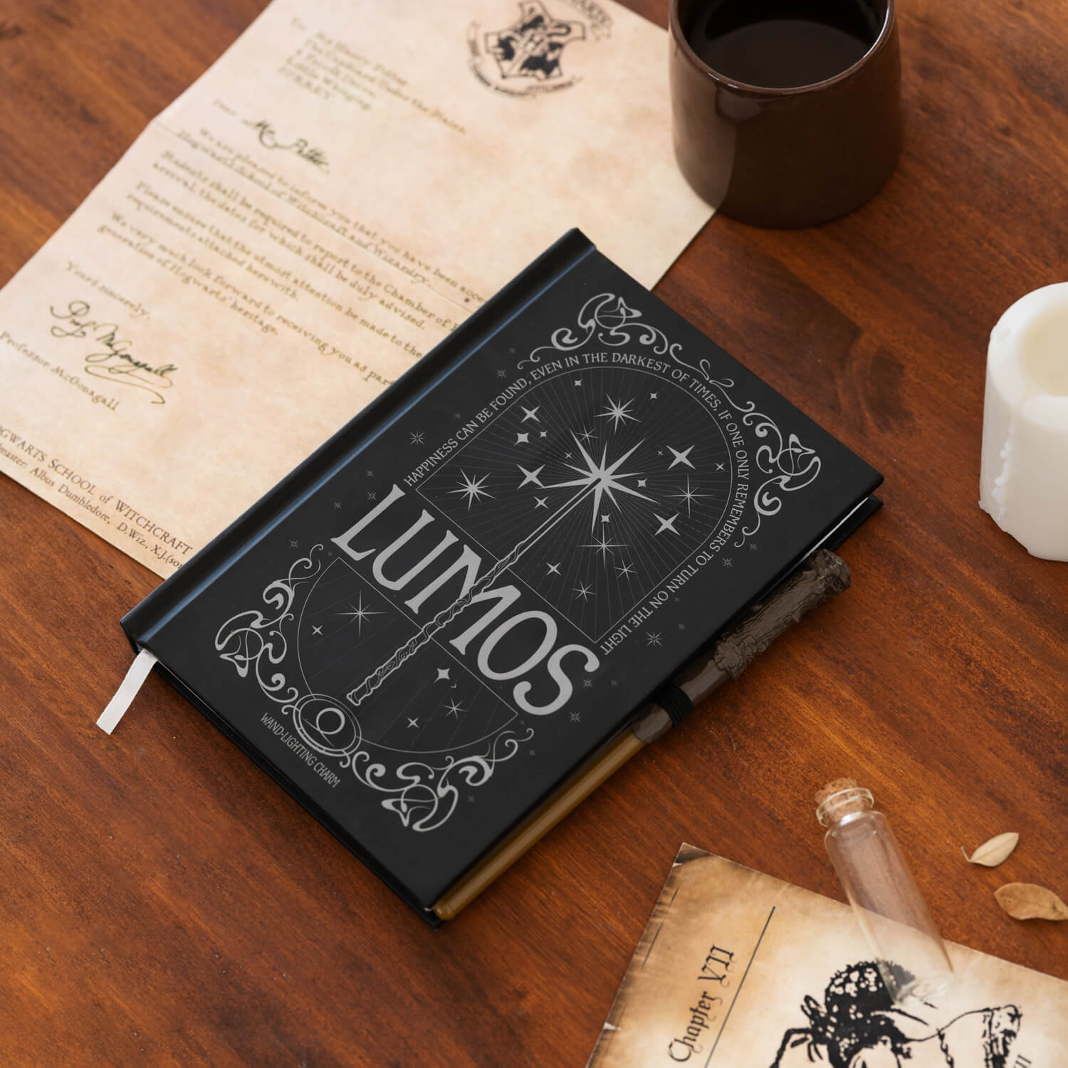 Cuaderno Harry Potter Lumos Con Luz Led