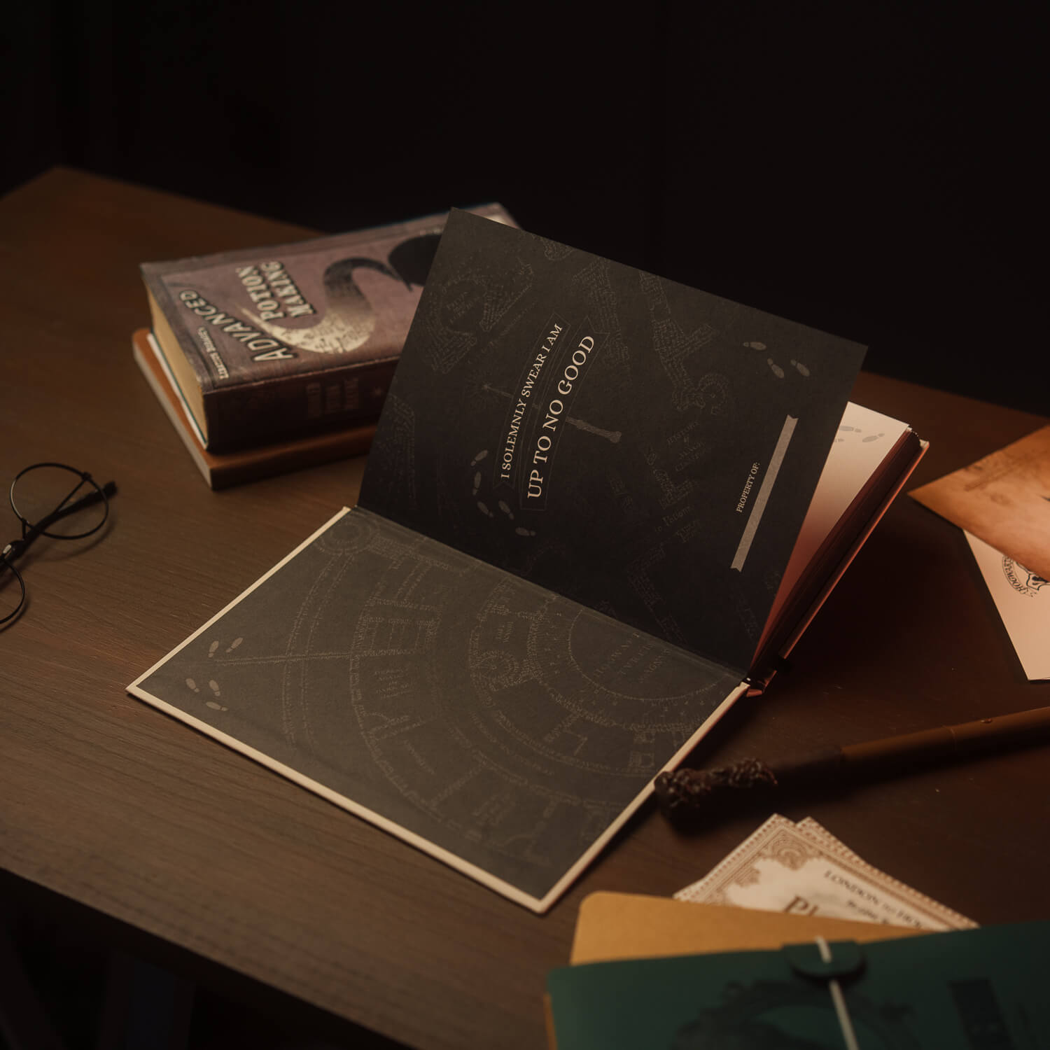 Cuaderno Harry Potter Mapa Del Merodeador Con Bolígrafo