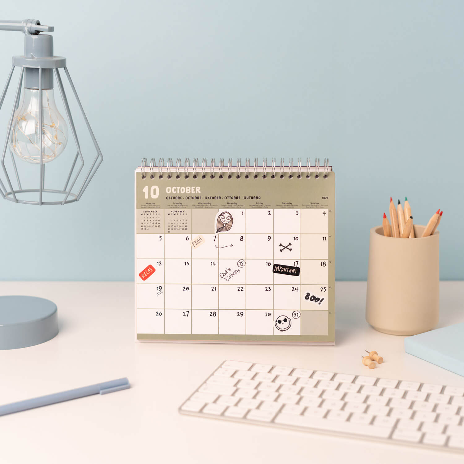 Calendario De Escritorio 2026 Pesadilla Antes De Navidad Disney