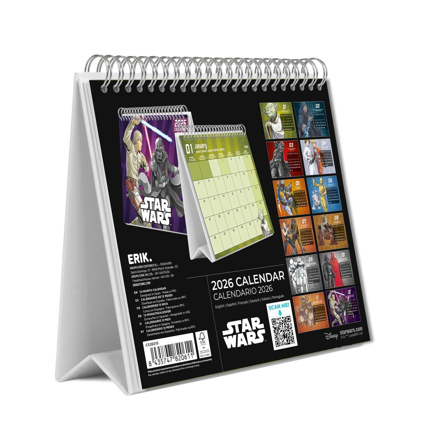 Calendario De Escritorio 2026 Star Wars
