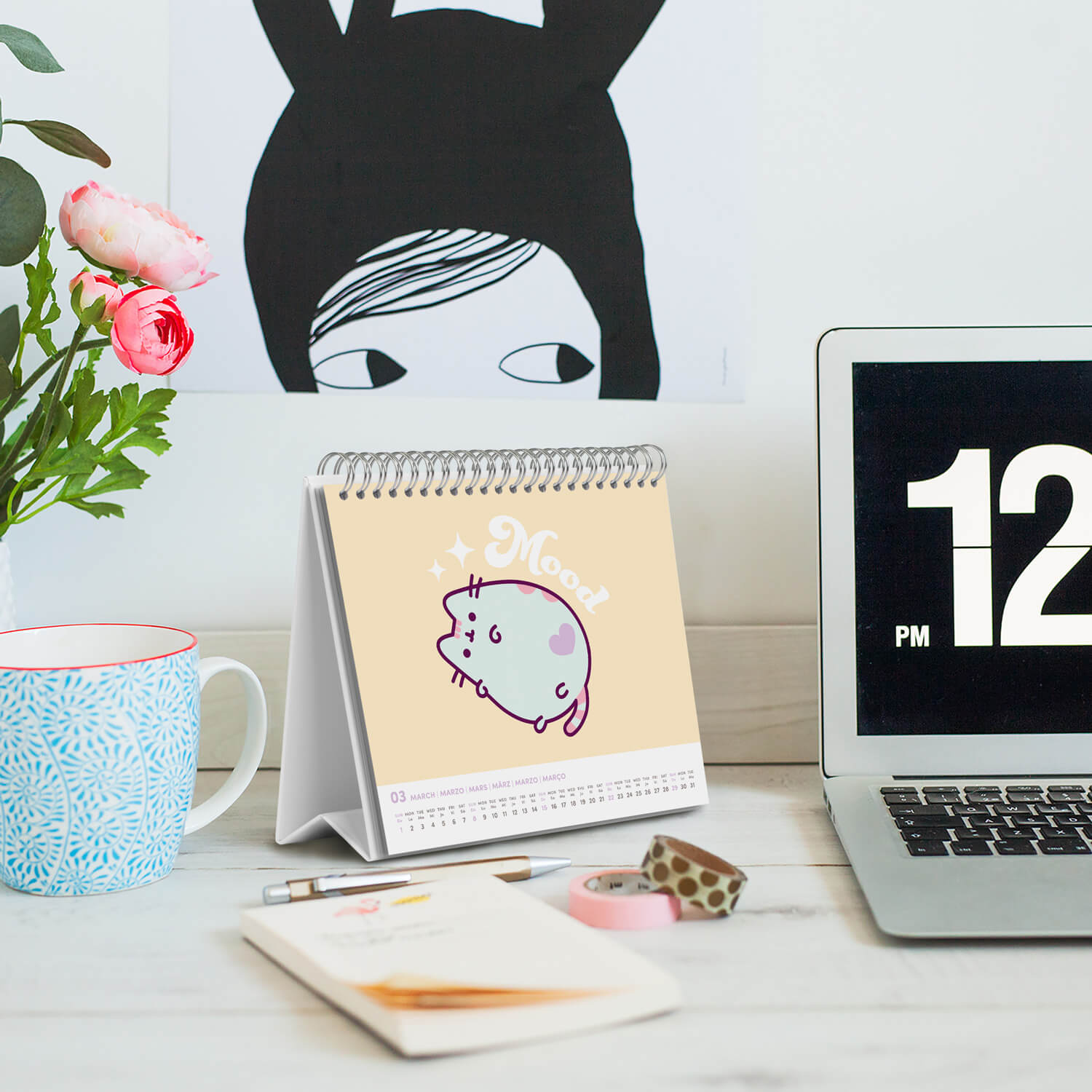 Calendario De Escritorio 2026 Pusheen