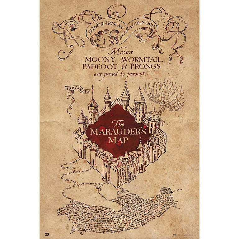Poster Harry Potter Mapa Del Merodeador