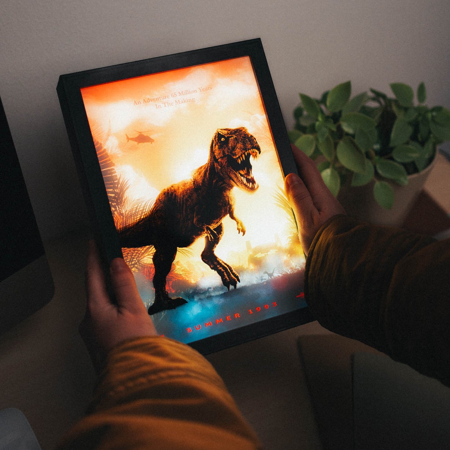 Cuadro Con Luz LED Jurassic Park