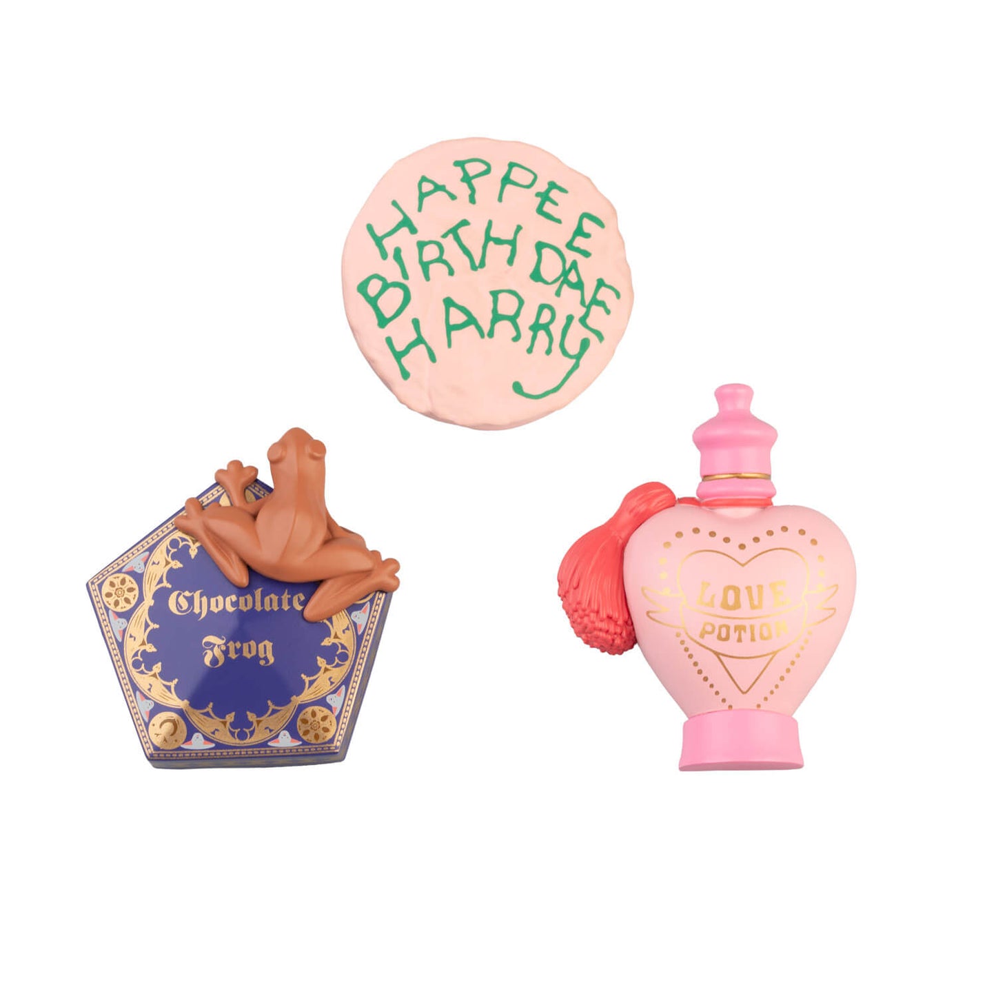 Set De Imanes Harry Potter Rana De Chocolate, Amortentia Y Tarta