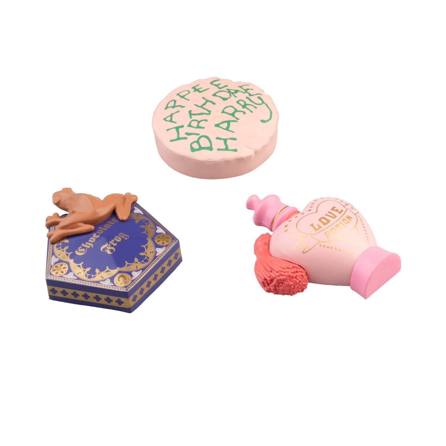 Set De Imanes Harry Potter Rana De Chocolate, Amortentia Y Tarta