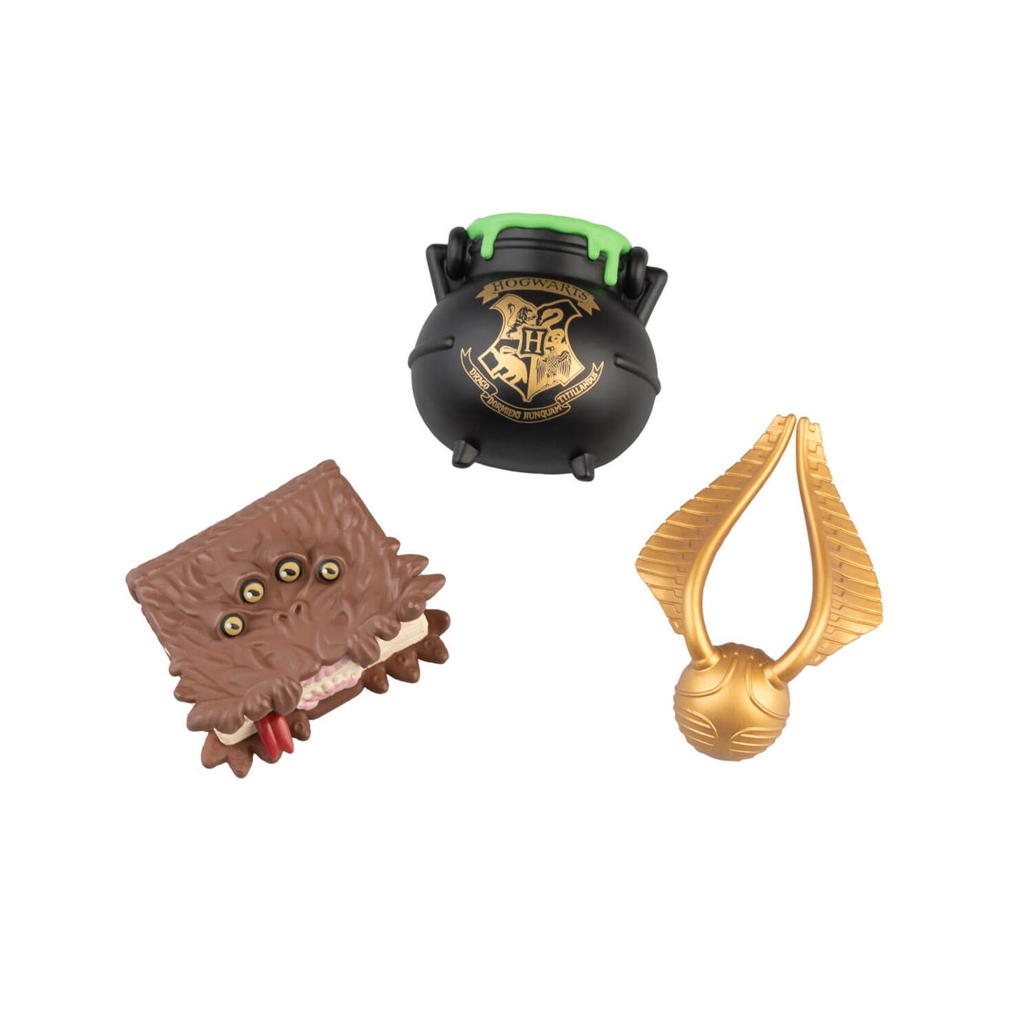 Set De Imanes Harry Potter Caldero, Snitch Y Libro De Los Monstruos