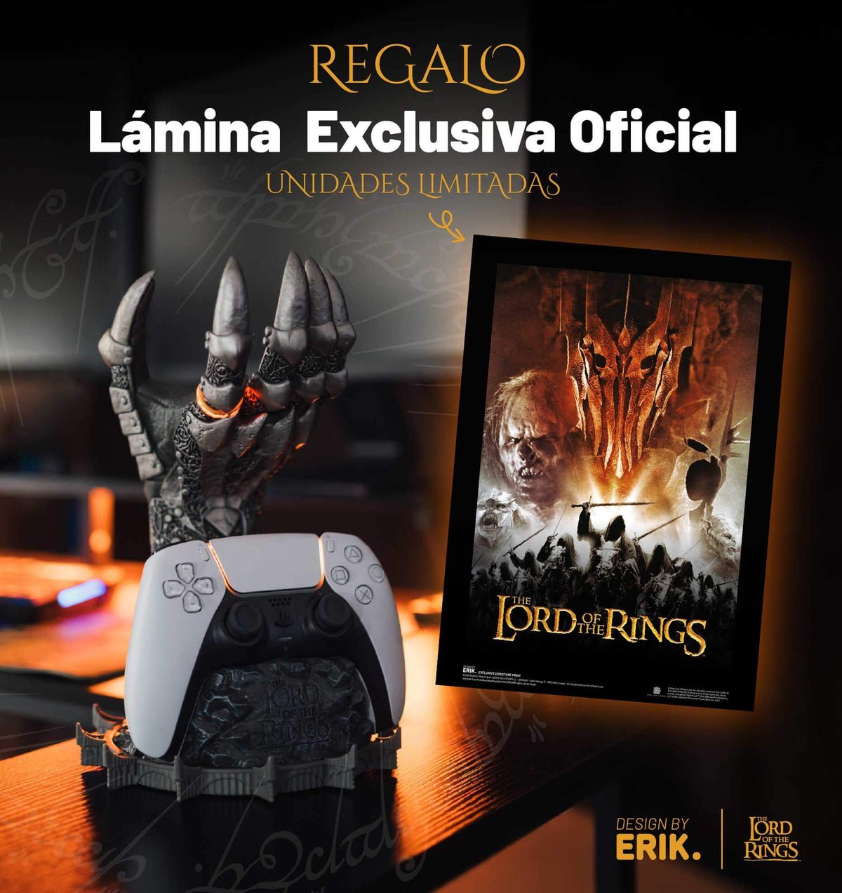 Soporte Cargador Mando PS5 El Señor De Los Anillos Sauron